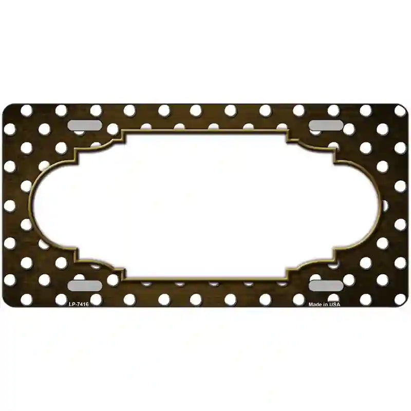 Brown White Small Dots Scallop Oil Rubbed Metal Novelty License Plate 24" x 12" (LLP)