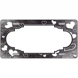 Black White Love Scallop Oil Rubbed Metal Novelty License Plate 24" x 12" (LLP)