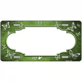 Lime Green White Scallop Butterfly Oil Rubbed Metal Novelty License Plate 24" x 12" (LLP)