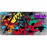 Black White Splatter Oil Rubbed Metal Novelty License Plate 24" x 12" (LLP)