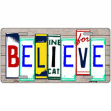Believe License Plate Art Wood Metal Novelty License Plate 24" x 12" (LLP)