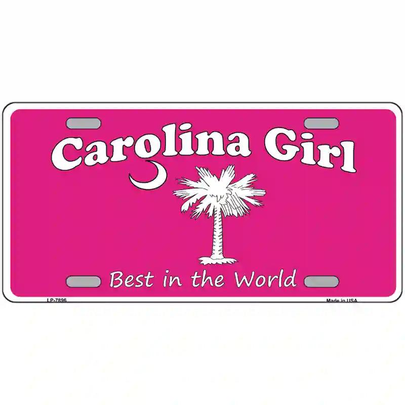 Carolina Girl Pink Novelty Metal License Plate 24" x 12" (LLP)