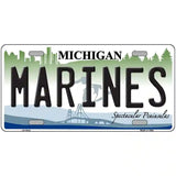 Marines Michigan Novelty Metal License Plate 24" x 12" (LLP)