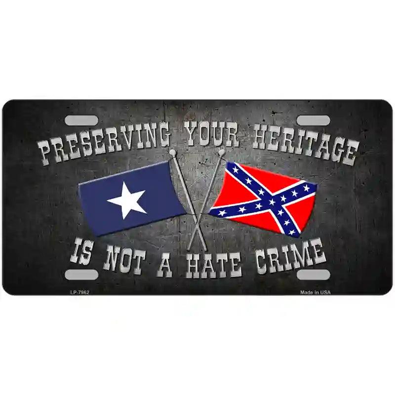 Preserving Heritage Not A Crime Novelty Metal License Plate 24" x 12" (LLP)