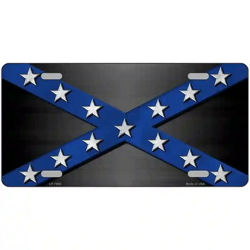 Confederate Stripes Blue Novelty Metal License Plate 24" x 12" (LLP)