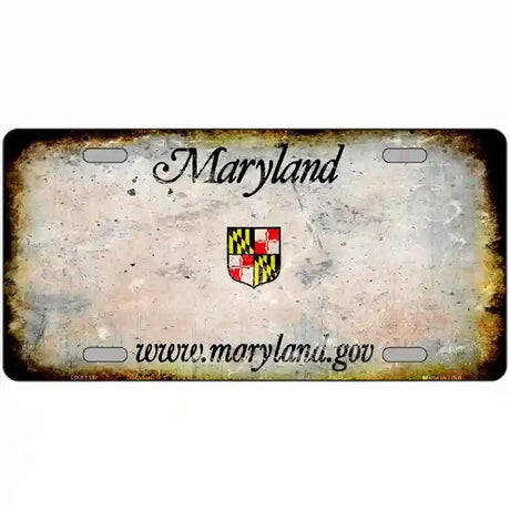 Maryland State Rusty Novelty Metal License Plate 24" x 12" (LLP)