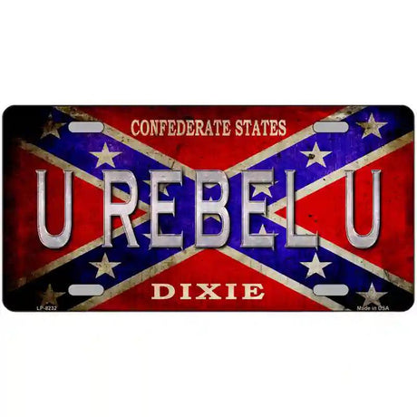 U Rebel U Novelty Metal License Plate 24" x 12" (LLP)