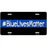 Blue Lives Matter Black Novelty Metal License Plate 24" x 12" (LLP)