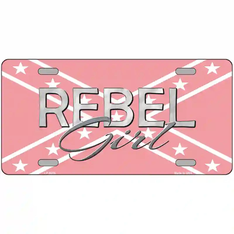 Rebel Girl Pink Metal Novelty License Plate 24" x 12" (LLP)