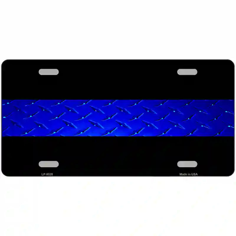 Police Diamond Thin Blue Line Metal Novelty License Plate 24" x 12" (LLP)
