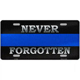 Never Forgotten Thin Blue Line Metal Novelty License Plate 24" x 12" (LLP)
