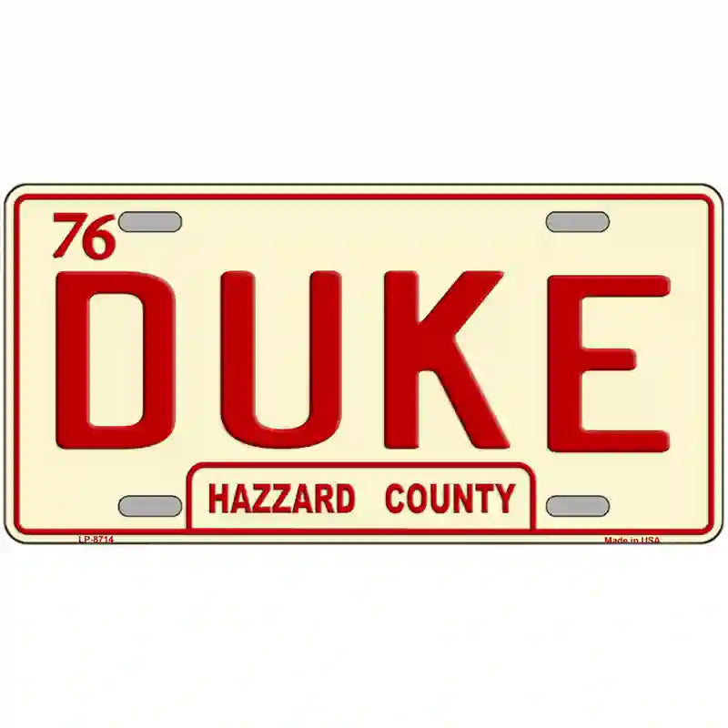 Duke Metal Novelty License Plate 24" x 12" (LLP)