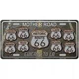 Route 66 Black Top Metal Novelty License Plate 24" x 12" (LLP)