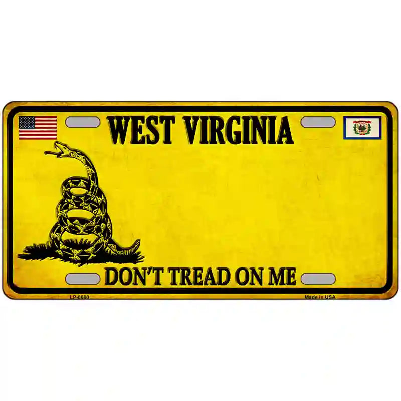 West Virginia Dont Tread On Me Metal License Plate | Smart Blonde