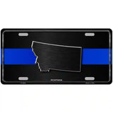 Montana Thin Blue Line Metal Novelty License Plate 24" x 12" (LLP)