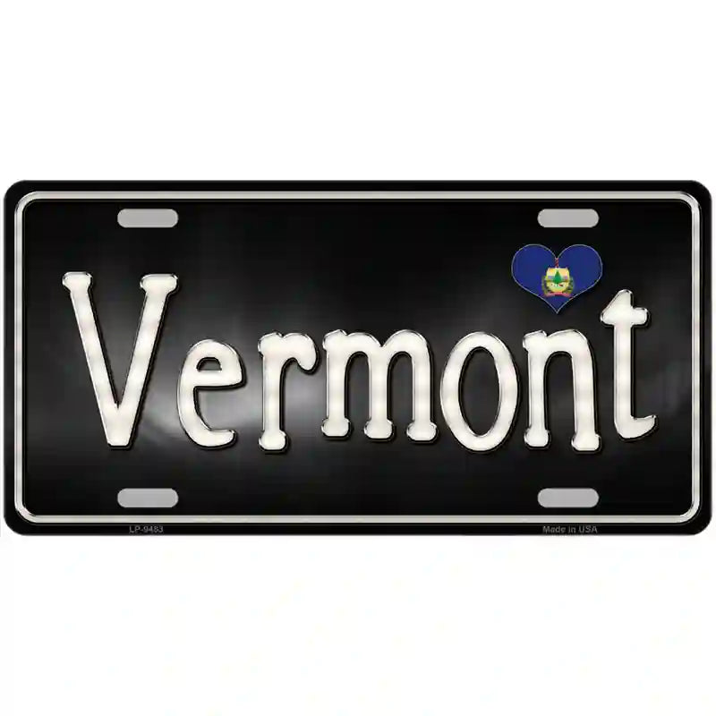 Vermont Flag Script Metal Novelty License Plate 24" x 12" (LLP)