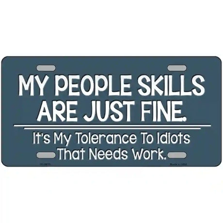 My People Skills Novelty Metal License Plate 24" x 12" (LLP)