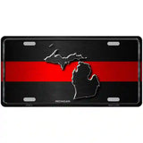 Michigan Thin Red Line Metal Novelty License Plate 24" x 12" (LLP)