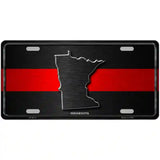 Minnesota Thin Red Line Metal Novelty License Plate 24" x 12" (LLP)