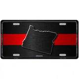 Oregon Thin Red Line Metal Novelty License Plate 24" x 12" (LLP)