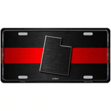 Utah Thin Red Line Metal Novelty License Plate 24" x 12" (LLP)