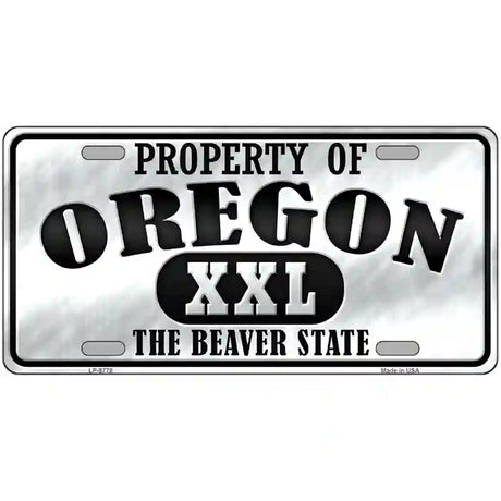 Property Of Oregon Novelty Metal License Plate 24" x 12" (LLP)