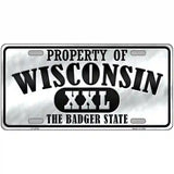 Property Of Wisconsin Novelty Metal License Plate 24" x 12" (LLP)