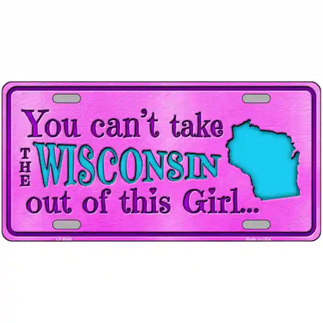 Wisconsin Girl Novelty Metal License Plate 24" x 12" (LLP)