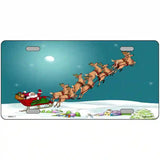 Santa And Reindeer Metal Novelty License Plate 24" x 12" (LLP)