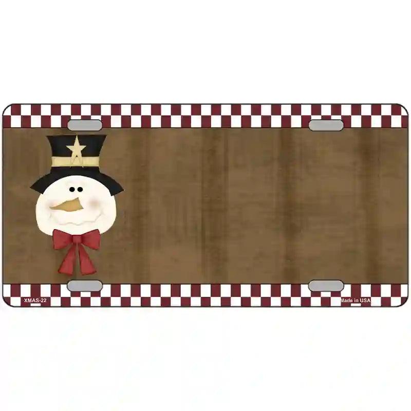 Snowman Offset Metal Novelty License Plate 24" x 12" (LLP)