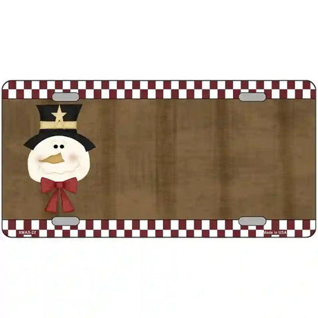 Snowman Offset Metal Novelty License Plate 24" x 12" (LLP)