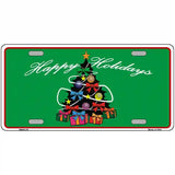Happy Holidays Christmas Tree Metal Novelty License Plate 24" x 12" (LLP)