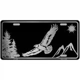 Eagle Black Brushed Chrome Novelty Metal License Plate 24" x 12" (LLPC)