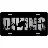 Diving Brushed Chrome Novelty Metal License Plate 24" x 12" (LLPC)