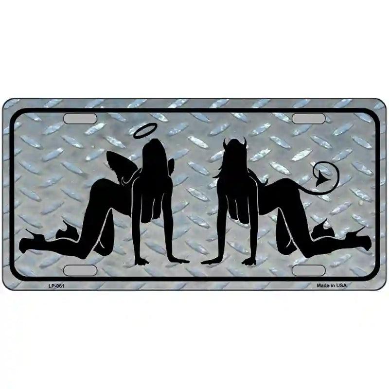 Angel And Devil Novelty Metal License Plate 12" x 6" (LP)
