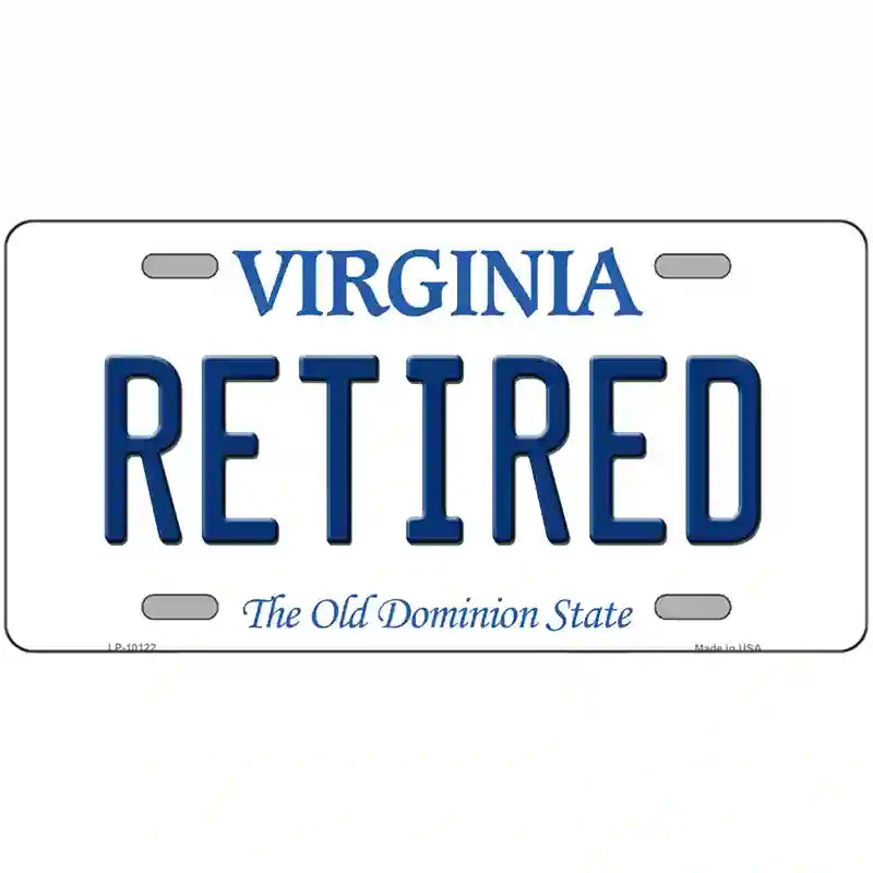 Retired Virginia Metal Novelty License Plate 12" x 6" (LP)