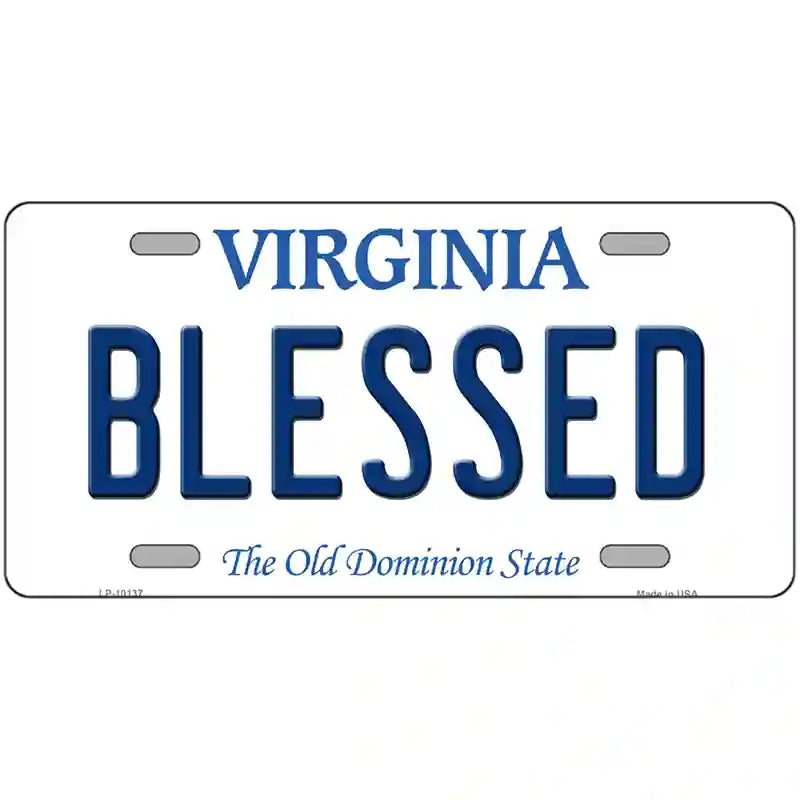 Blessed Virginia Metal Novelty License Plate 12" x 6" (LP)