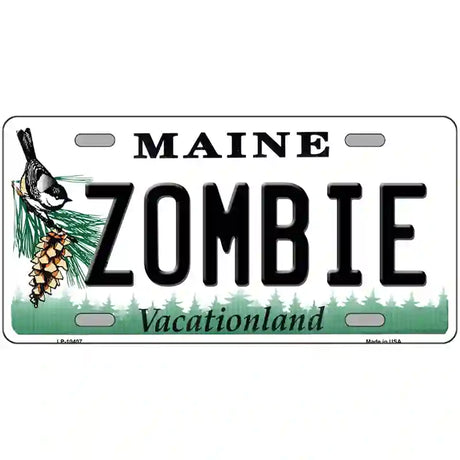 Zombie Maine Metal Novelty License Plate 12" x 6" (LP)