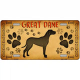 Great Dane Novelty Metal License Plate 12" x 6" (LP)