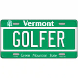 Golfer Vermont Metal Novelty License Plate 12" x 6" (LP)