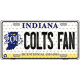 Colts Fan Bicentennial Indiana Novelty Metal License Plate 12" x 6" (LP)