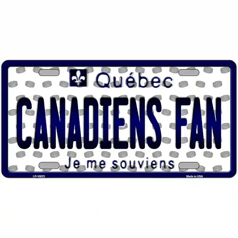 Canadiens Fan Quebec Novelty Metal License Plate 12" x 6" (LP)