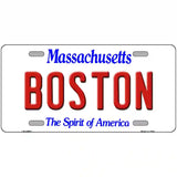 Boston Massachusetts Metal Novelty License Plate 12" x 6" (LP)