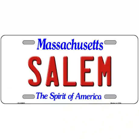 Salem Massachusetts Metal Novelty License Plate 12" x 6" Automotive (LP)