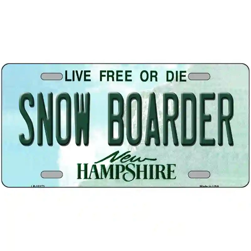 Snow Boarder New Hampshire State License Plate 12" x 6" (LP)