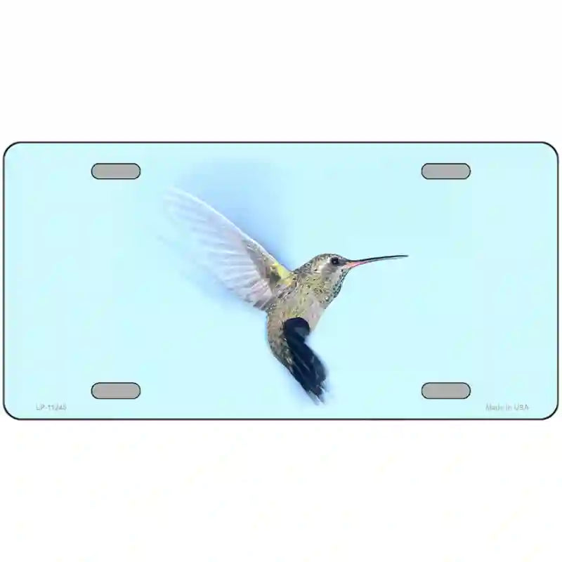 Hummingbird In Flight, Blue Novelty Metal License Plate 12" x 6" (LP)