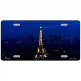 Eiffel Tower Night With City Skyline Novelty Metal License Plate 12" x 6" (LP)