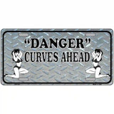 Danger Curves Ahead Novelty Metal License Plate 12" x 6" (LP)