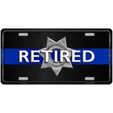 Thin Blue Line Retired Police Metal Novelty License Plate 12" x 6" (LP)