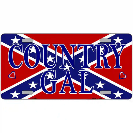 Confederate Country Gal Novelty Metal License Plate 12" x 6" (LP)